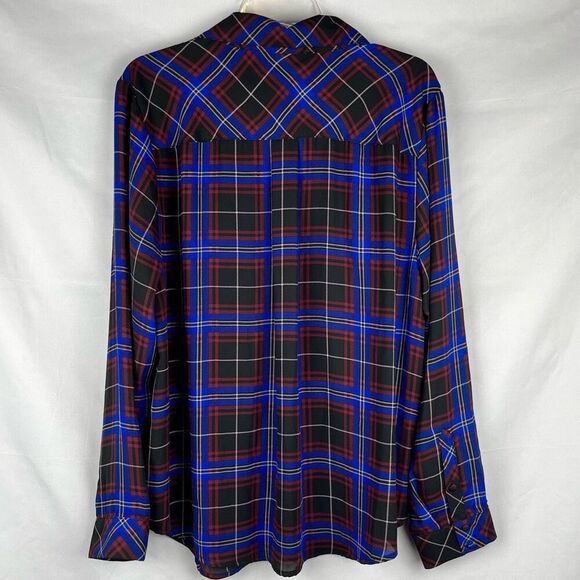 Torrid Plaid Button Up Long Sleeve Blouse 2 18/20 - Picture 3 of 10